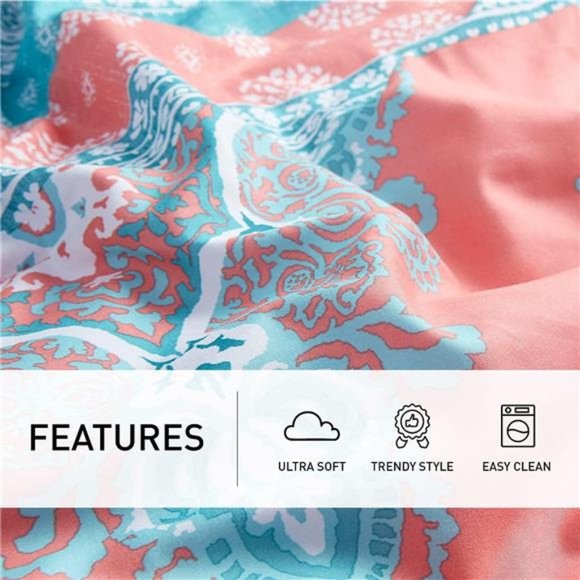 Bed in A Bag Queen Size, Boho Mandala 8 Piece Complete Comforter Sets with Sheet - Picture 7 of 7